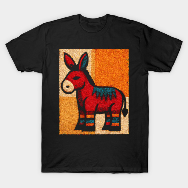 Stubbornly Cute - Folk Art Donkey T-Shirt by TuncGK