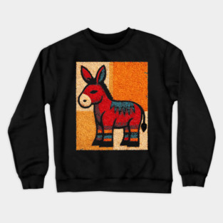 Stubbornly Cute - Folk Art Donkey Crewneck Sweatshirt