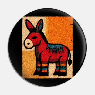 Stubbornly Cute - Folk Art Donkey Pin