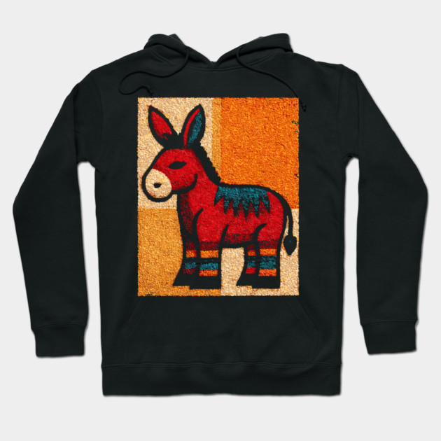 Stubbornly Cute - Folk Art Donkey Hoodie by TuncGK