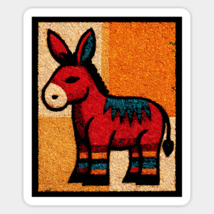 Stubbornly Cute - Folk Art Donkey Sticker