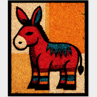Stubbornly Cute - Folk Art Donkey Posters and Art