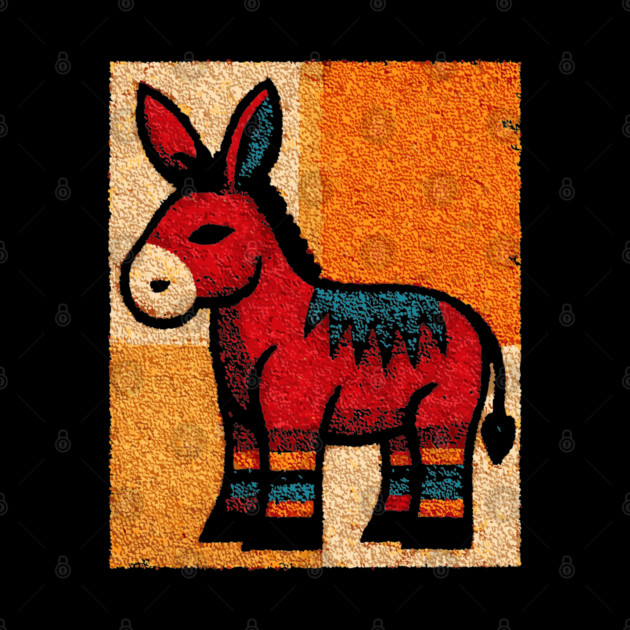 Stubbornly Cute - Folk Art Donkey by TuncGK