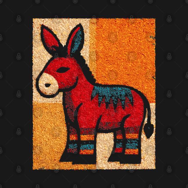 Stubbornly Cute - Folk Art Donkey by TuncGK