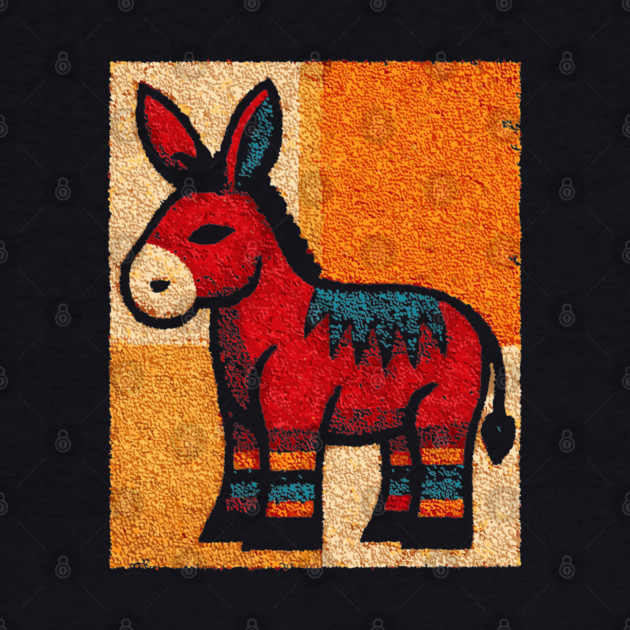 Stubbornly Cute - Folk Art Donkey by TuncGK