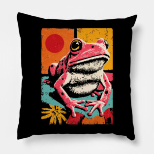 Psychedelic Frog - Pop Art Amphibian Pillow