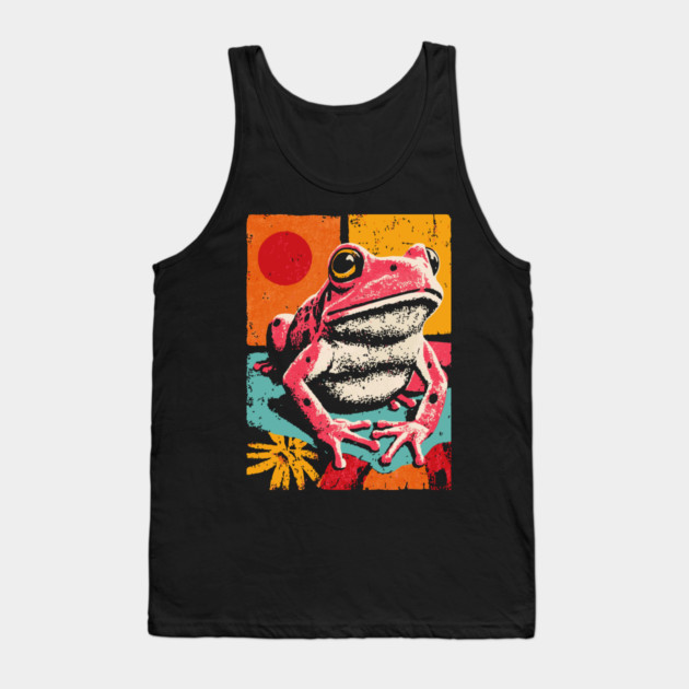 Psychedelic Frog - Pop Art Amphibian Tank Top by TuncGK