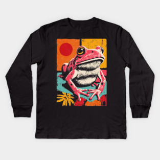 Psychedelic Frog - Pop Art Amphibian Kids Long Sleeve T-Shirt
