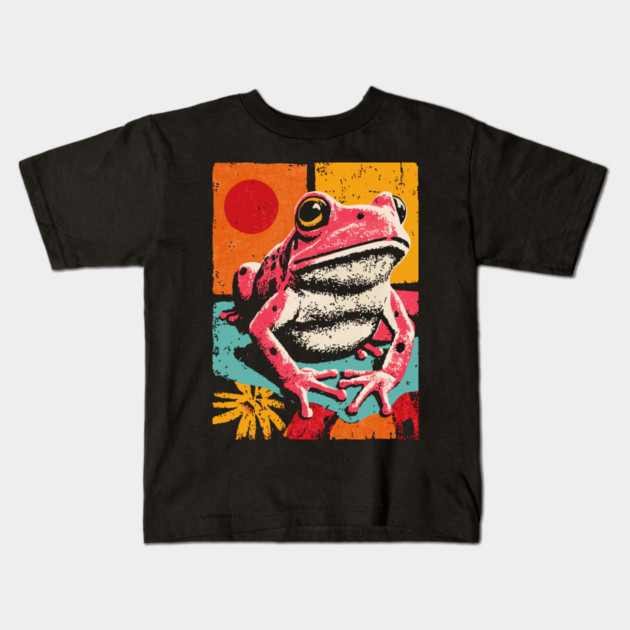 Psychedelic Frog - Pop Art Amphibian Kids T-Shirt by TuncGK
