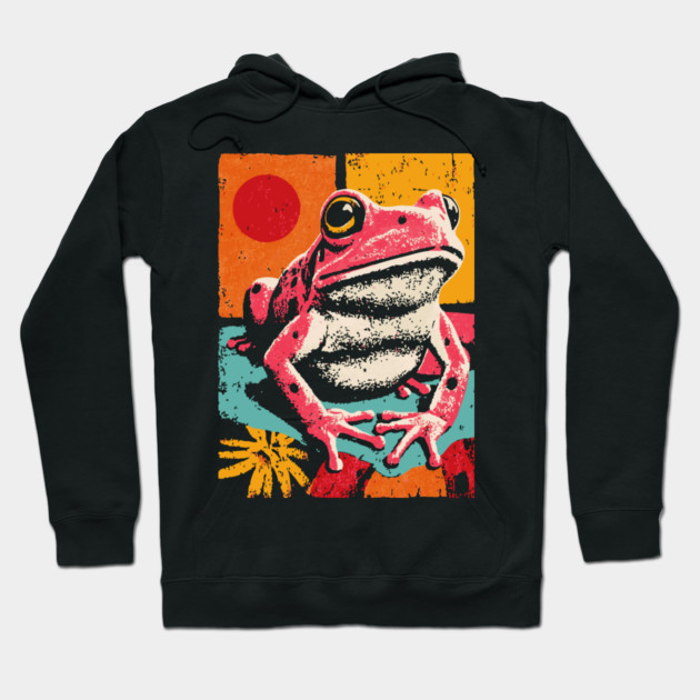 Psychedelic Frog - Pop Art Amphibian Hoodie by TuncGK