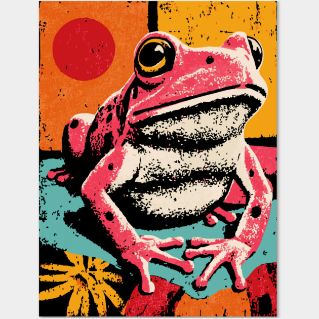 Psychedelic Frog - Pop Art Amphibian Wall Art by TuncGK