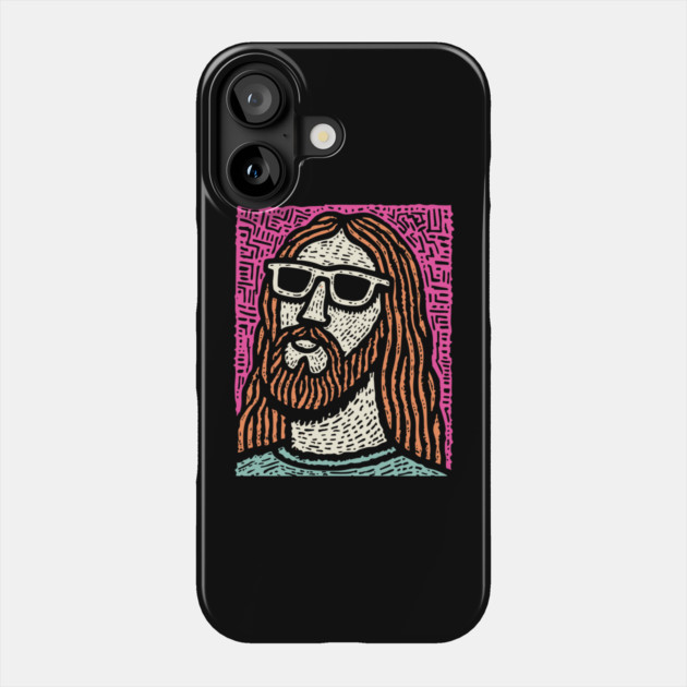 Psychedelic Savior - Retro Pop Art Jesus Phone Case by TuncGK