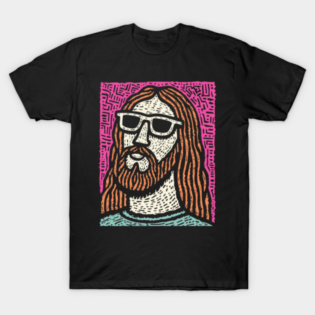 Psychedelic Savior - Retro Pop Art Jesus T-Shirt by TuncGK