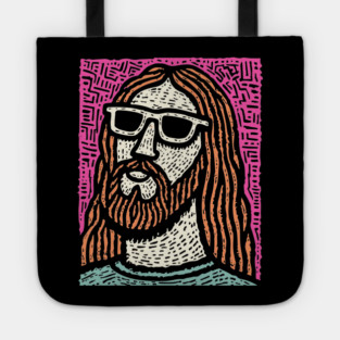 Psychedelic Savior - Retro Pop Art Jesus Tote