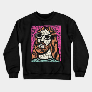 Psychedelic Savior - Retro Pop Art Jesus Crewneck Sweatshirt