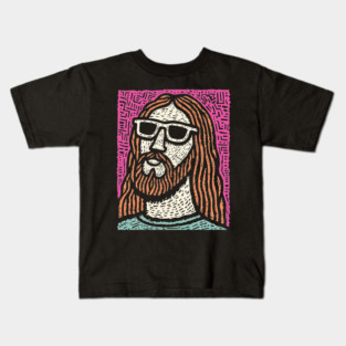 Psychedelic Savior - Retro Pop Art Jesus Kids T-Shirt