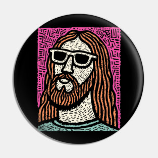 Psychedelic Savior - Retro Pop Art Jesus Pin