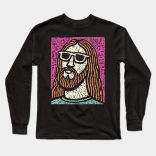Psychedelic Savior - Retro Pop Art Jesus Long Sleeve T-Shirt