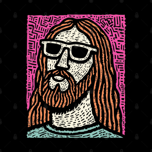 Psychedelic Savior - Retro Pop Art Jesus by TuncGK