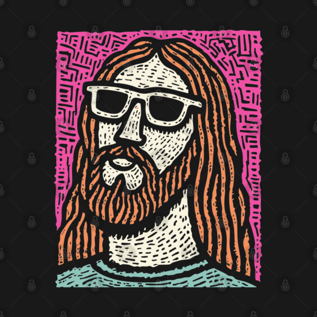 Psychedelic Savior - Retro Pop Art Jesus by TuncGK