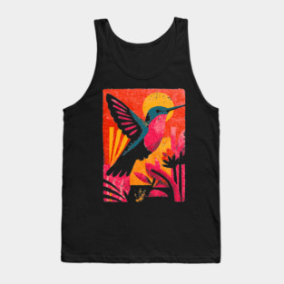 Tropical Jewel - Retro Hummingbird Tank Top