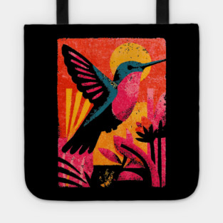 Tropical Jewel - Retro Hummingbird Tote