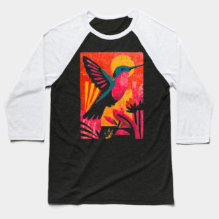 Tropical Jewel - Retro Hummingbird Baseball T-Shirt