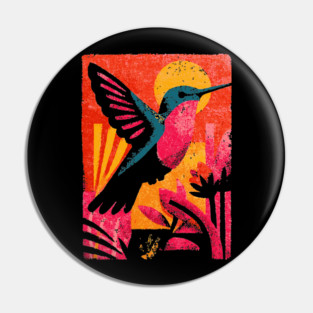 Tropical Jewel - Retro Hummingbird Pin