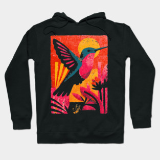 Tropical Jewel - Retro Hummingbird Hoodie