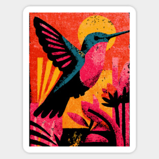 Tropical Jewel - Retro Hummingbird Sticker