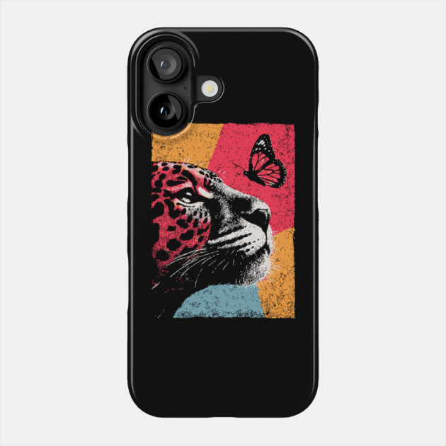 Jungle Serenity - Jaguar and Butterfly Phone Case by TuncGK