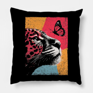 Jungle Serenity - Jaguar and Butterfly Pillow