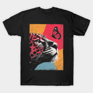 Jungle Serenity - Jaguar and Butterfly T-Shirt
