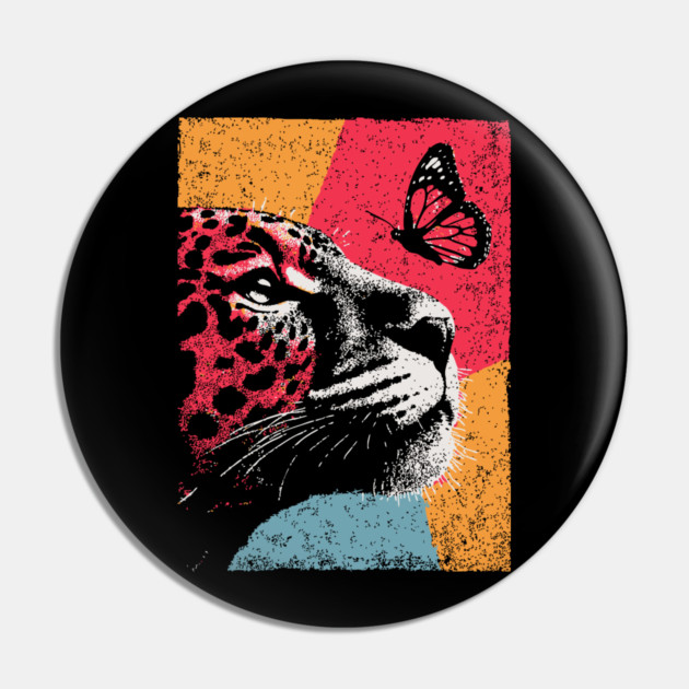 Jungle Serenity - Jaguar and Butterfly Pin by TuncGK