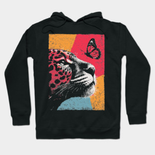 Jungle Serenity - Jaguar and Butterfly Hoodie