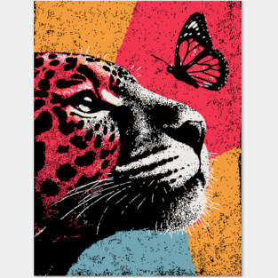 Jungle Serenity - Jaguar and Butterfly Posters and Art