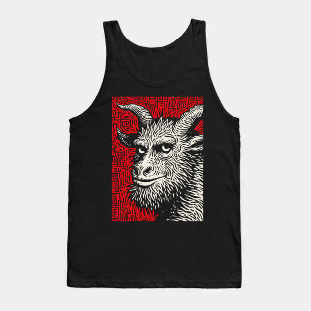 Krampusnacht - Folk Art Krampus Tank Top by TuncGK