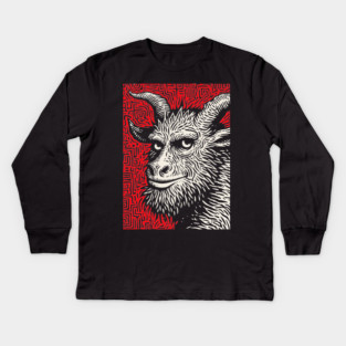 Krampusnacht - Folk Art Krampus Kids Long Sleeve T-Shirt