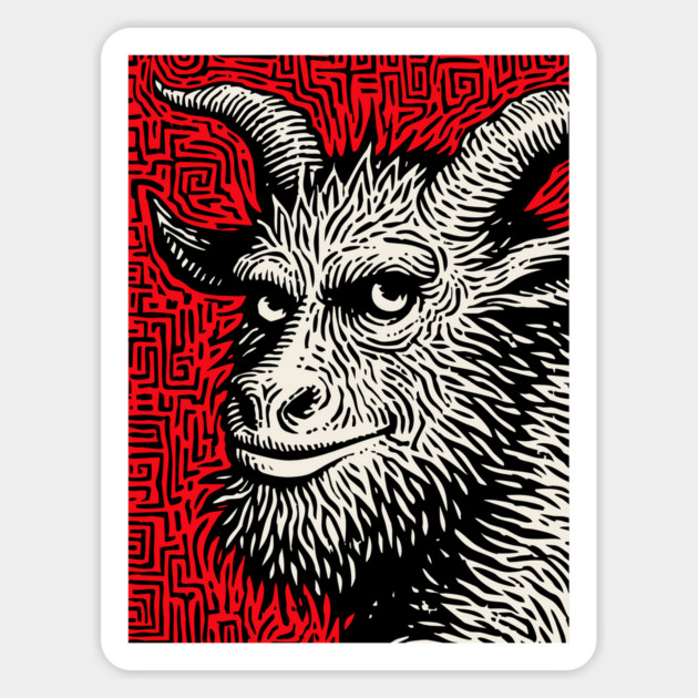 Krampusnacht - Folk Art Krampus Magnet by TuncGK