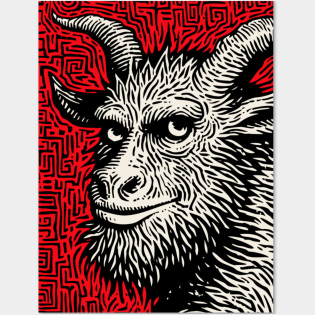 Krampusnacht - Folk Art Krampus Wall Art by TuncGK