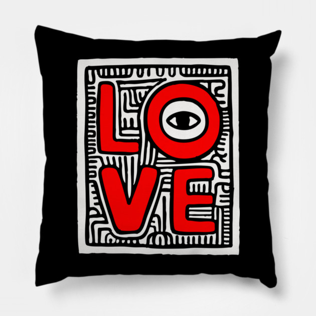 LOVE - Bold Pop Art Graphic Pillow by TuncGK