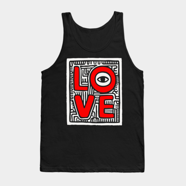LOVE - Bold Pop Art Graphic Tank Top by TuncGK