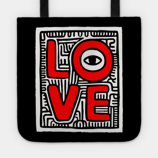 LOVE - Bold Pop Art Graphic Tote by TuncGK