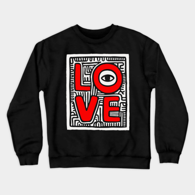LOVE - Bold Pop Art Graphic Crewneck Sweatshirt by TuncGK