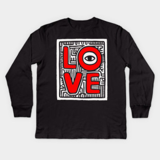 LOVE - Bold Pop Art Graphic Kids Long Sleeve T-Shirt