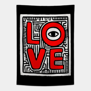LOVE - Bold Pop Art Graphic Tapestry