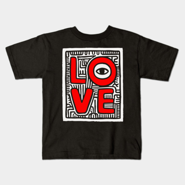 LOVE - Bold Pop Art Graphic Kids T-Shirt by TuncGK