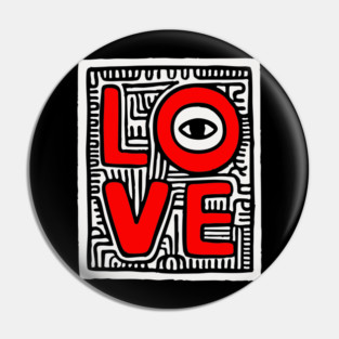 LOVE - Bold Pop Art Graphic Pin