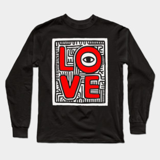LOVE - Bold Pop Art Graphic Long Sleeve T-Shirt