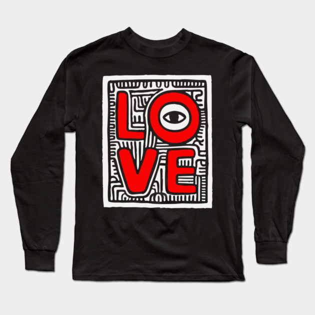 LOVE - Bold Pop Art Graphic Long Sleeve T-Shirt by TuncGK